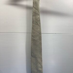 Ermenegildo Zegna Cream and Black Dot Pattern Silk Tie